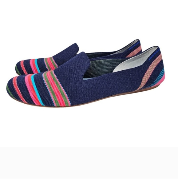 Rothy's  Navy Ribbon Striped Loafers Sz: 6 - Picture 3 of 10